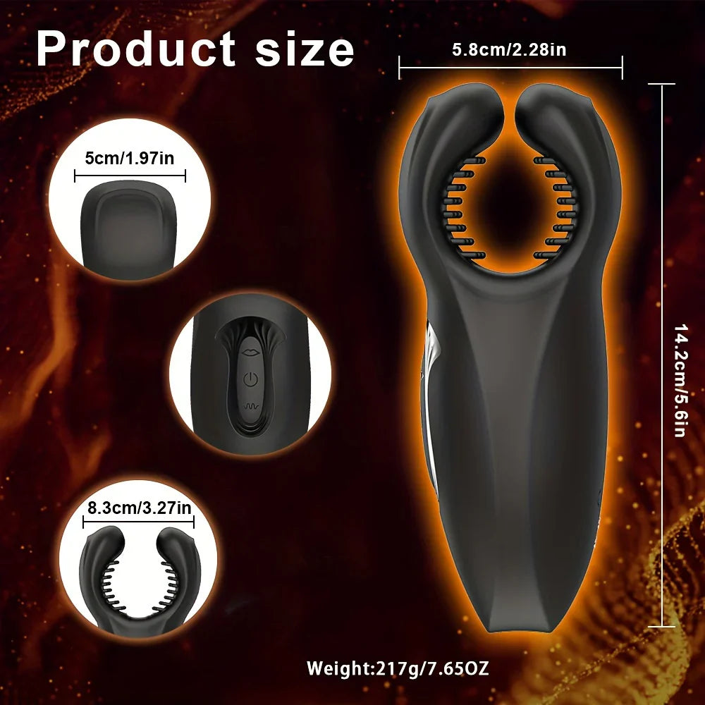 Men's  Trainer Penis Massager Biting Male Masturbator Vibrating Glans Vibrator Sex Toys