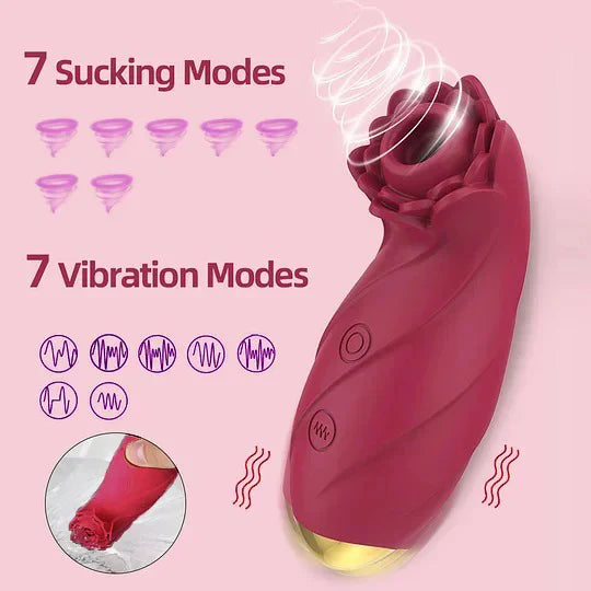 Rose Vibrator Portable Clitoral Sucking,G-Spot Rose Vibrator 10 Modes Spot Stimulation Waterproof