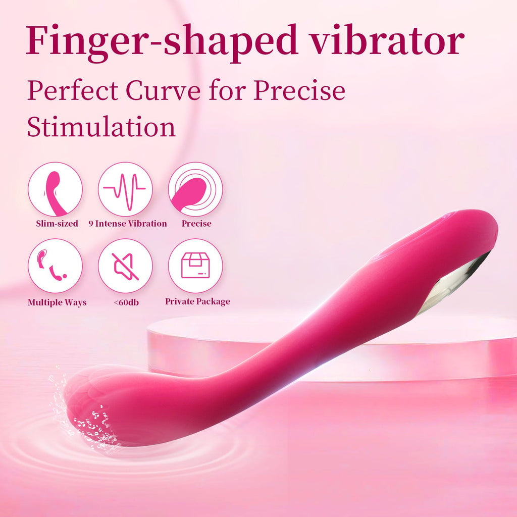 G Spot Rose Vibrator,  Beginners Small Slim Vibrator Wand Rose Sex Toy for Women, Clitoral Stimulator with 10 Vibration Modes