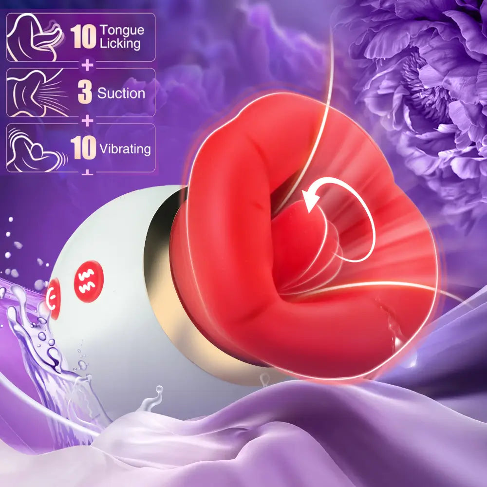 The 2025 Newest Rose Toy - 3 Sucking and 10 Tongue Licking Vibrating Modes