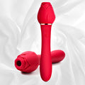 2-in-1 Rose Vibrator, Oral Sex Sucking Rose with G-Spot Dildo Vibrating  Wand with 5 Sucking Patterns & 10 Strong Vibration