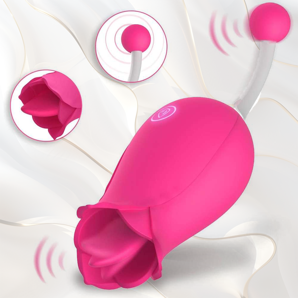 Tongue Licking Clitoral Vibrator Massager, G spot Stimulator Vaginal Nipple Oral Sex Toy for Women, Dual Motors 10 Vibrations