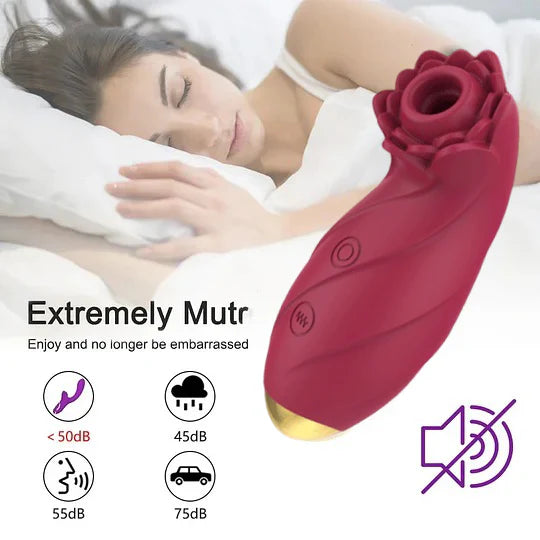 Rose Vibrator Portable Clitoral Sucking,G-Spot Rose Vibrator 10 Modes Spot Stimulation Waterproof