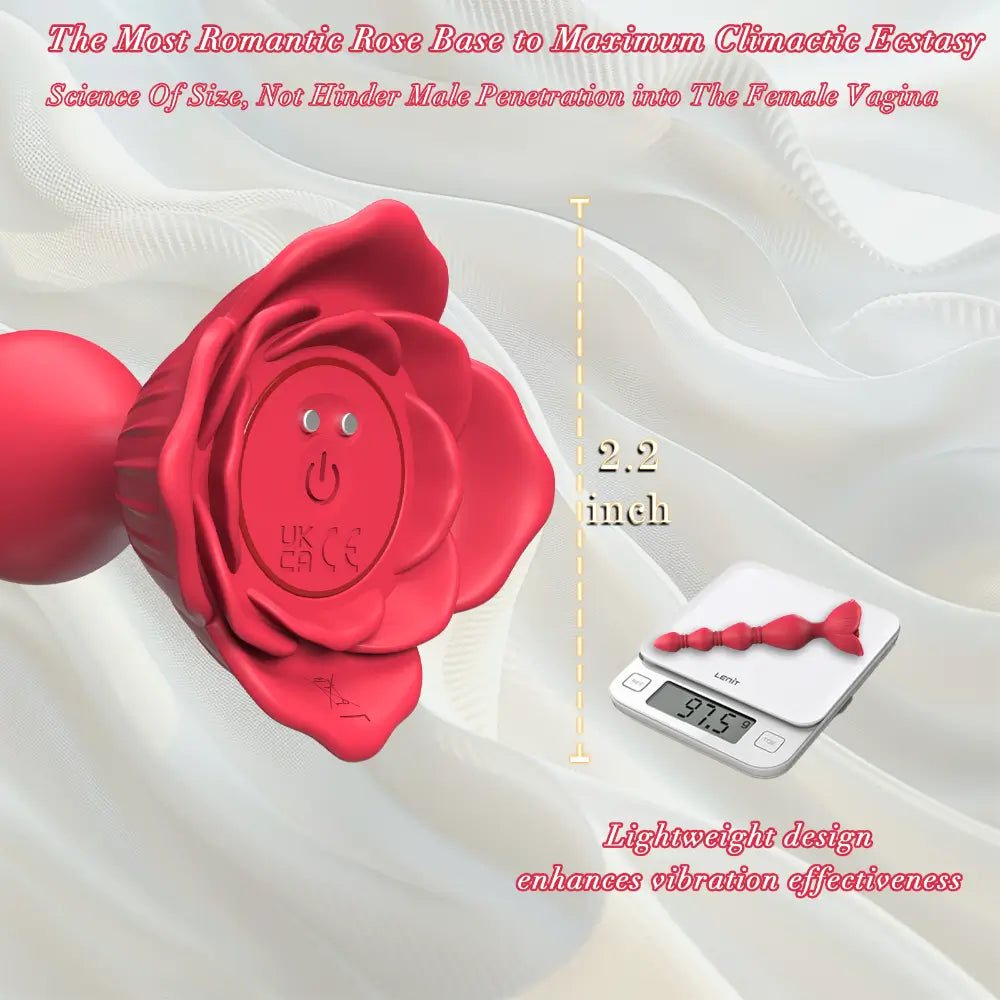 Rose Graduated Design Vibrating Anal Beads with 9 Modes, Anal Sex Toy for Women & Men