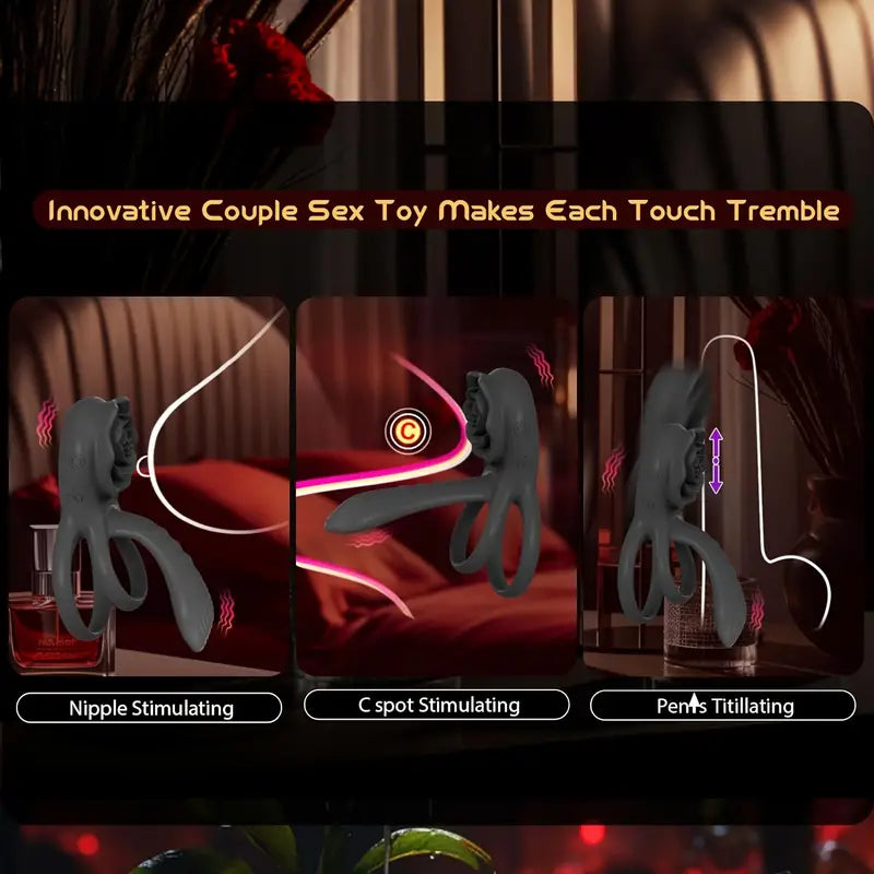 Rose-Shaped Clitoral Stimulator, 9 Intense Vibrations, G-Spot and Clitoris Stimulation for Enhanced Pleasure - Adult Sex Toys for Couples