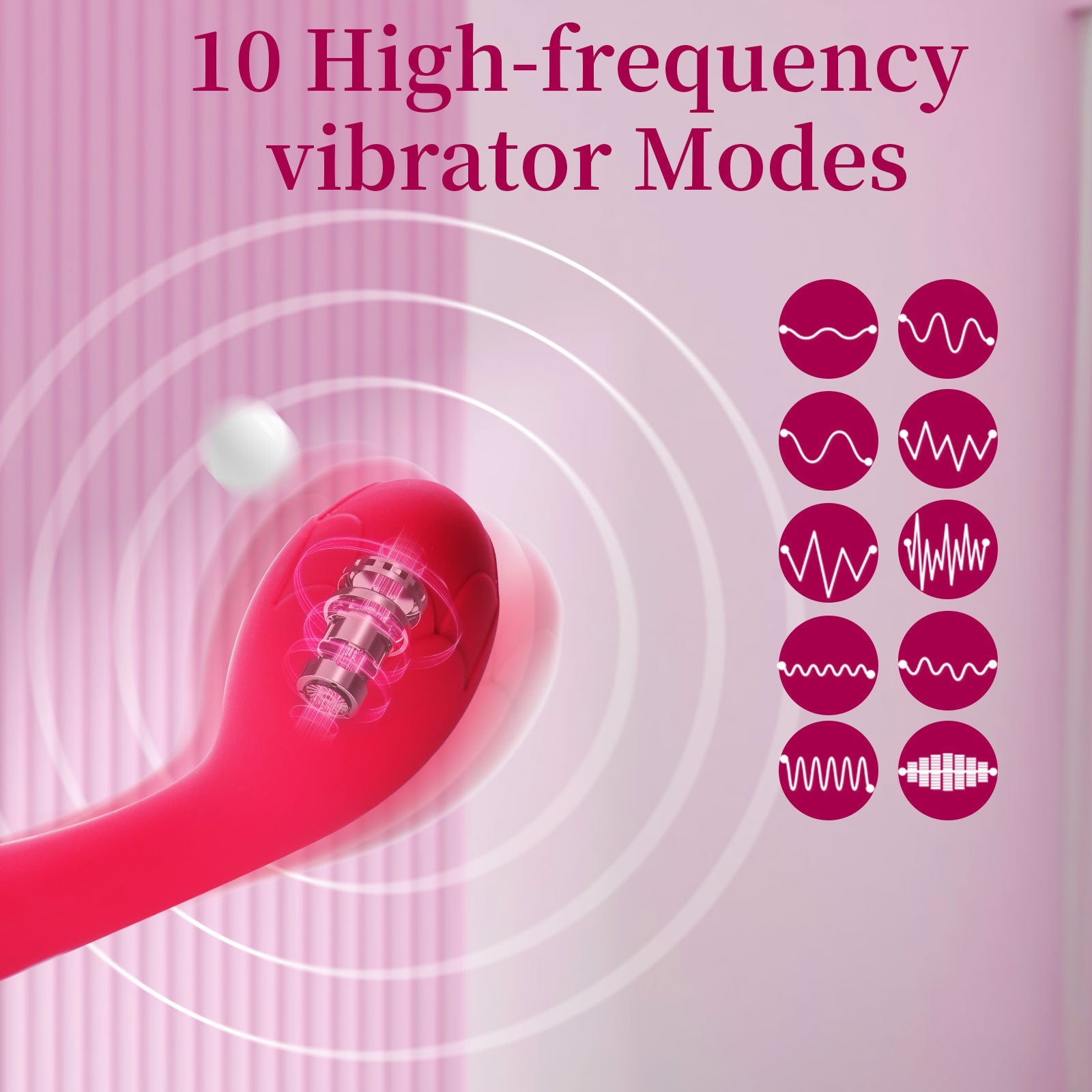 G Spot Rose Vibrator,  Beginners Small Slim Vibrator Wand Rose Sex Toy for Women, Clitoral Stimulator with 10 Vibration Modes
