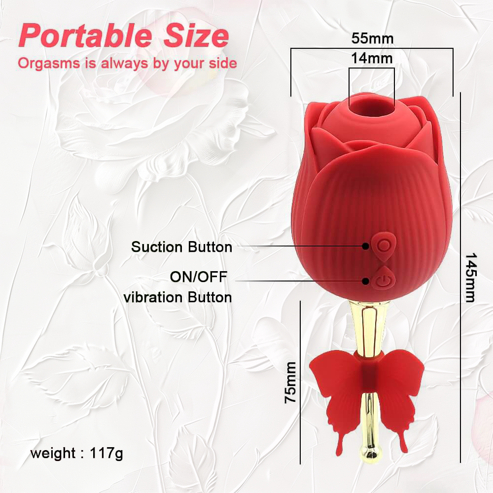 Butterfly Rose Sex Toy with High-frequency Vibrating & Sucking for Clitoral Nipples Stimulation 10 Modes