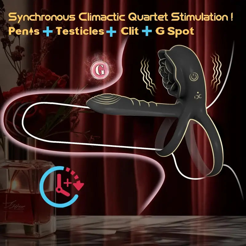 Rose-Shaped Clitoral Stimulator, 9 Intense Vibrations, G-Spot and Clitoris Stimulation for Enhanced Pleasure - Adult Sex Toys for Couples