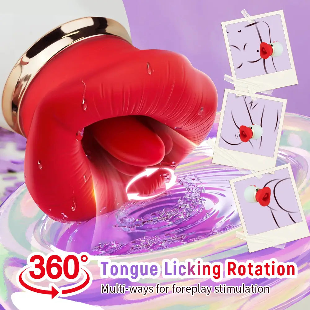 The 2025 Newest Rose Toy - 3 Sucking and 10 Tongue Licking Vibrating Modes