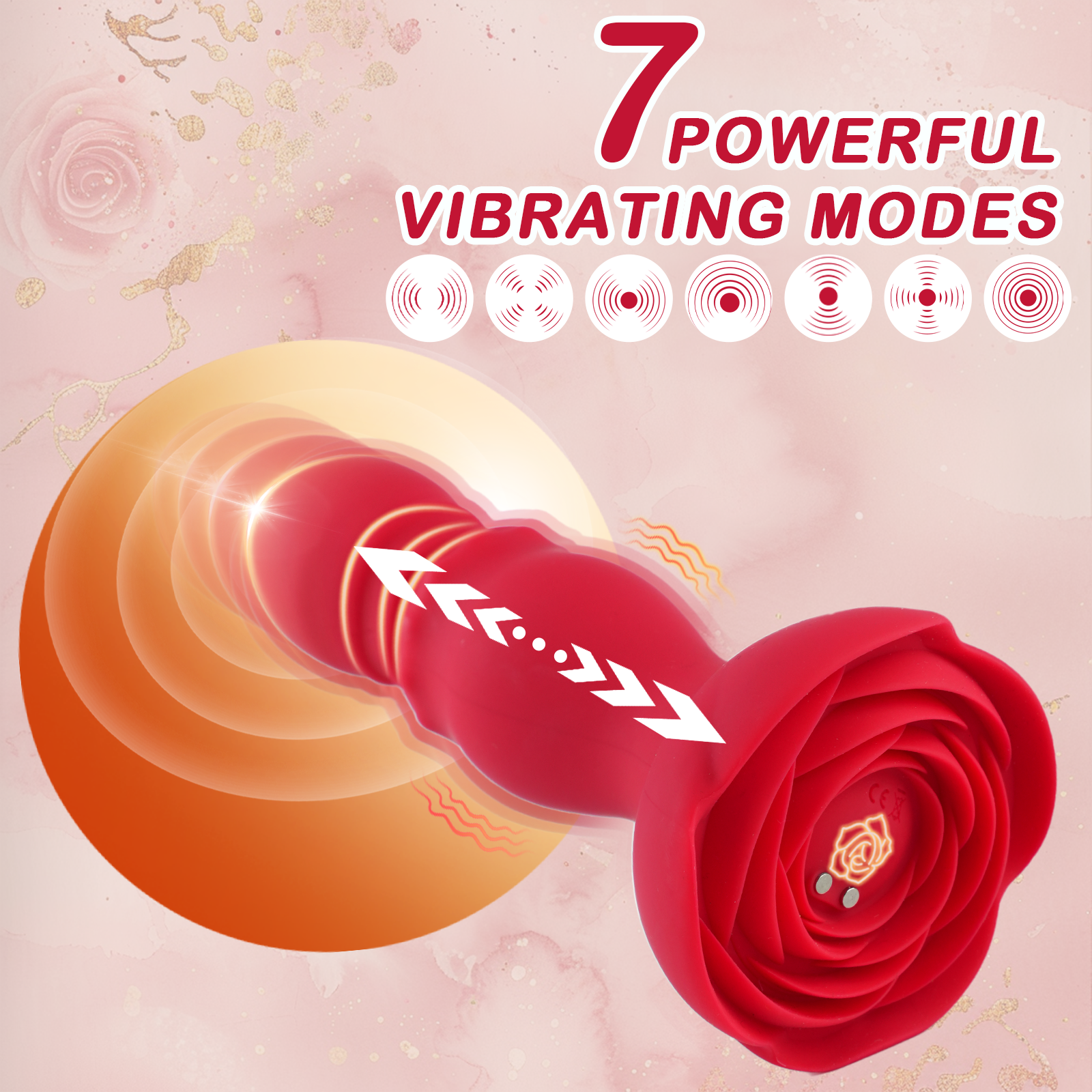 Thrusting Vibrating Anal Plug Vibrator Prostate Massager, Remote Control Rose Adult Sex Toys with 10 Vibrating & 6 Thrusting Modes