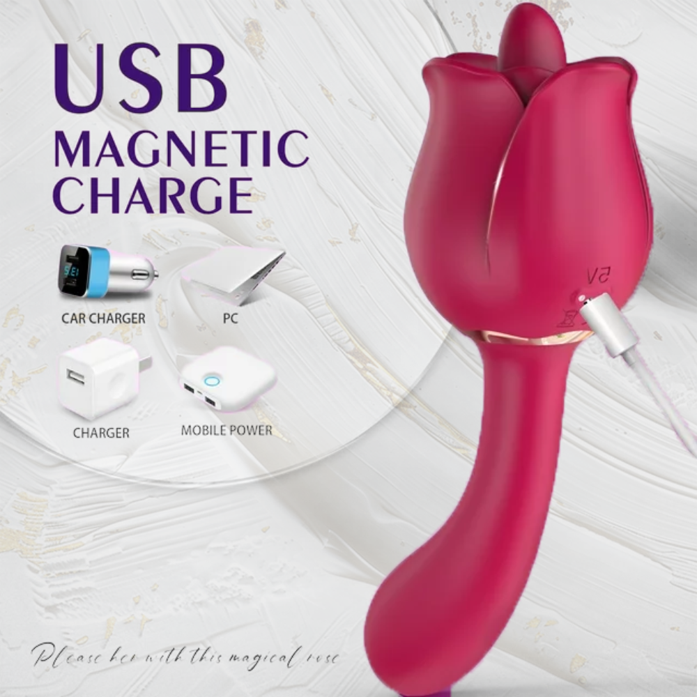 Rose vibrator adult sex toys, Clitoral Tongue Licking Vibrator for women,9 Licking & Vibration Adult Sex Toys for Couples