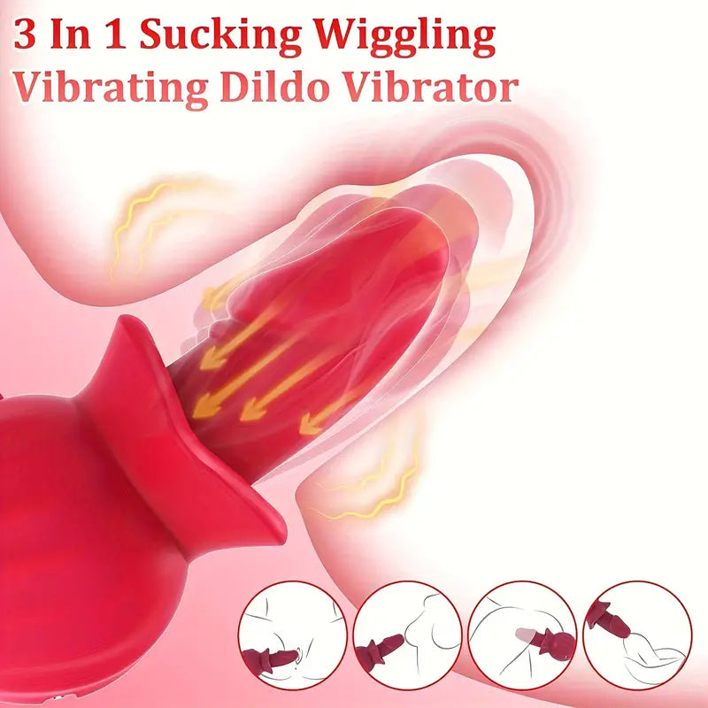 Sucking G-Spot Vibrator Dildo Sex Toys - Adult Toys Female Sex Stimulator Clitoral Vagina Mouth Silicone Vibrators With 3 Sucking & 10 Wiggling & 10 Vibrating, Adult Sex Toys