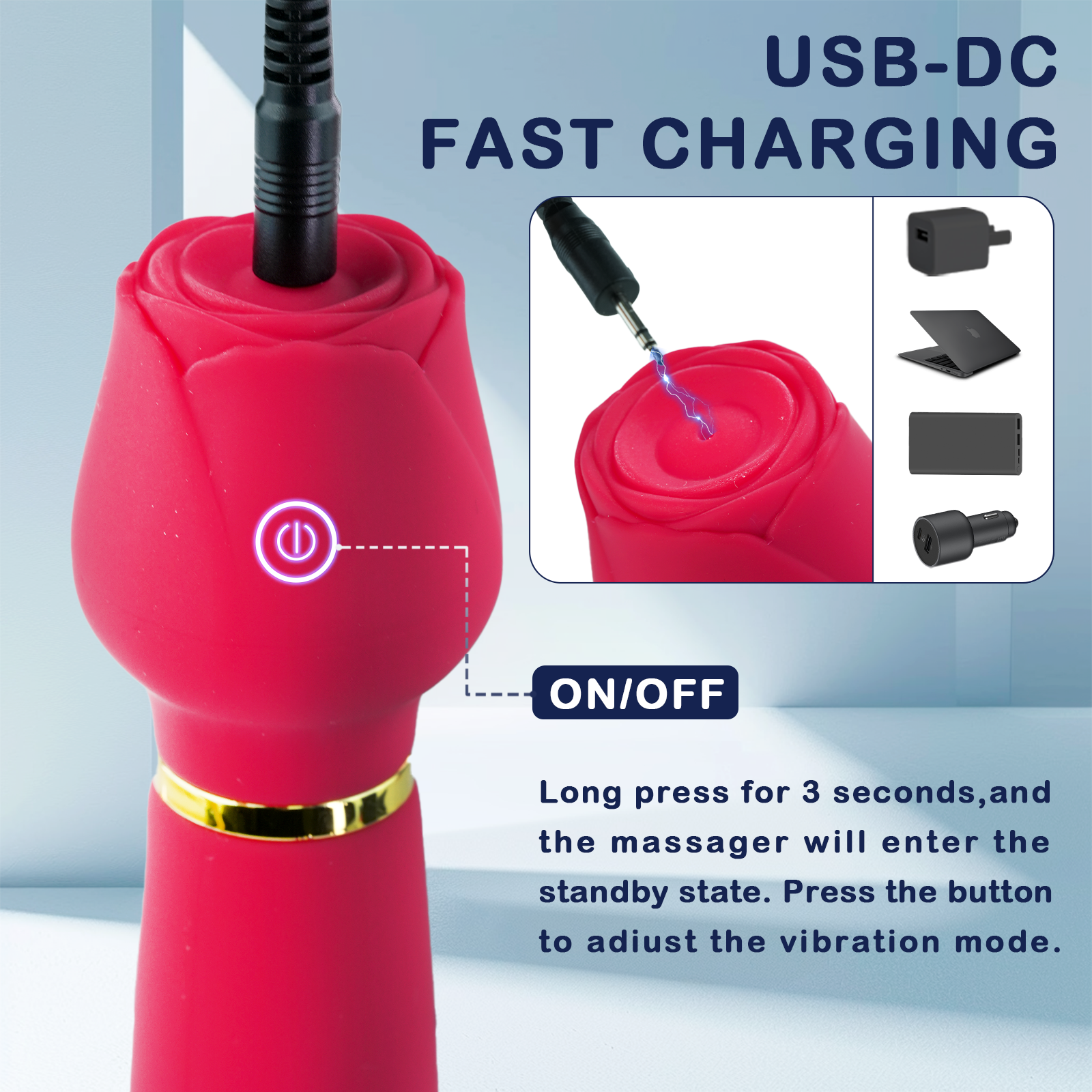 2-in-1 Vibrating Nipple Clamps G Spot Wand Vibrators for Women, Female Adult Sex Toys 10 Powerful Vibration