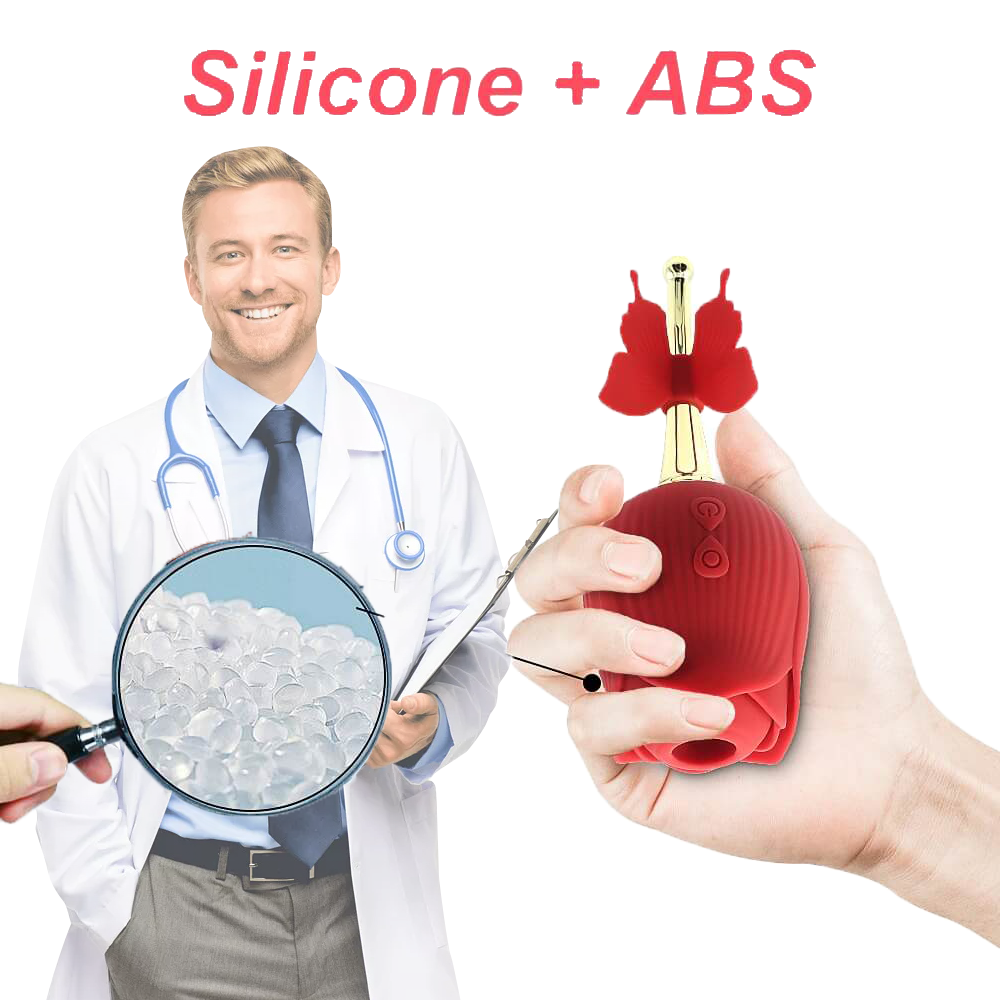 Butterfly Rose Sex Toy with High-frequency Vibrating & Sucking for Clitoral Nipples Stimulation 10 Modes