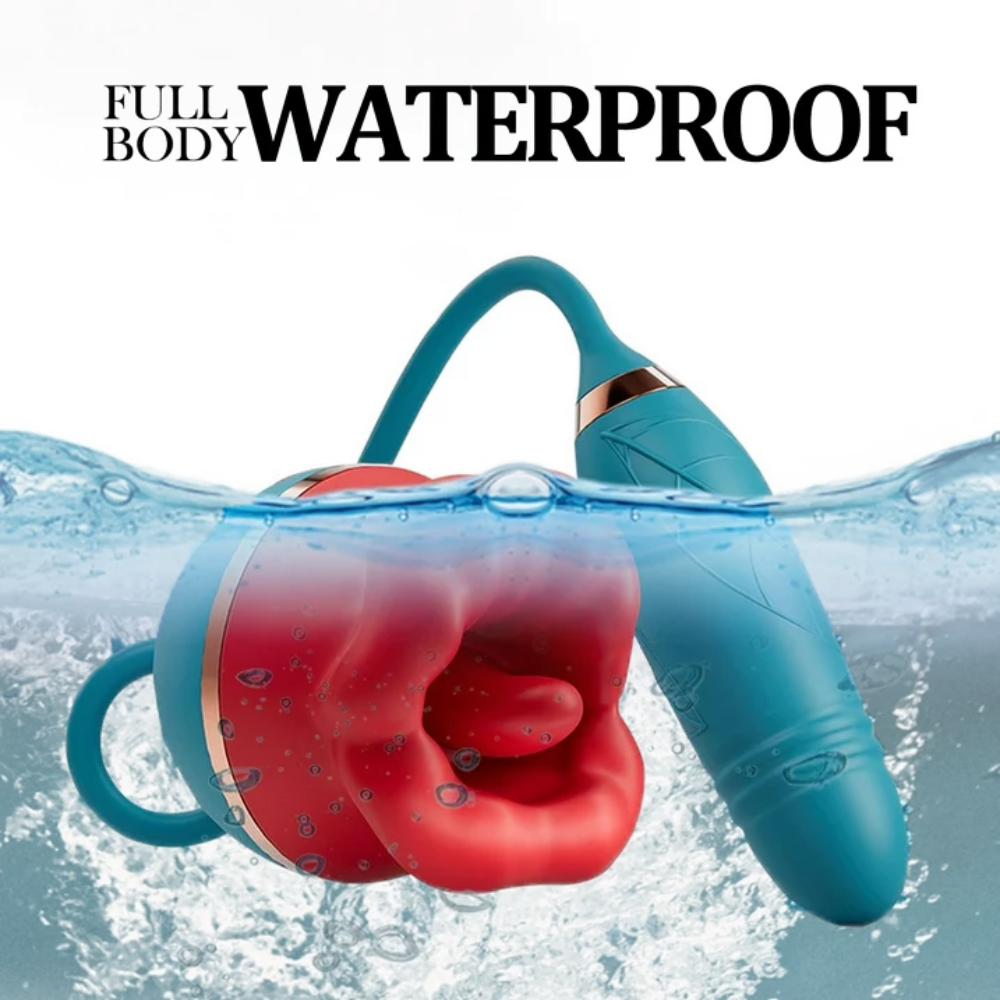 3 in1 Big Mouth-Shaped Rose Sex Toy G Spot Dildo Vibrator with 3 Suction 10 Tongue Licking & Vibrations Modes