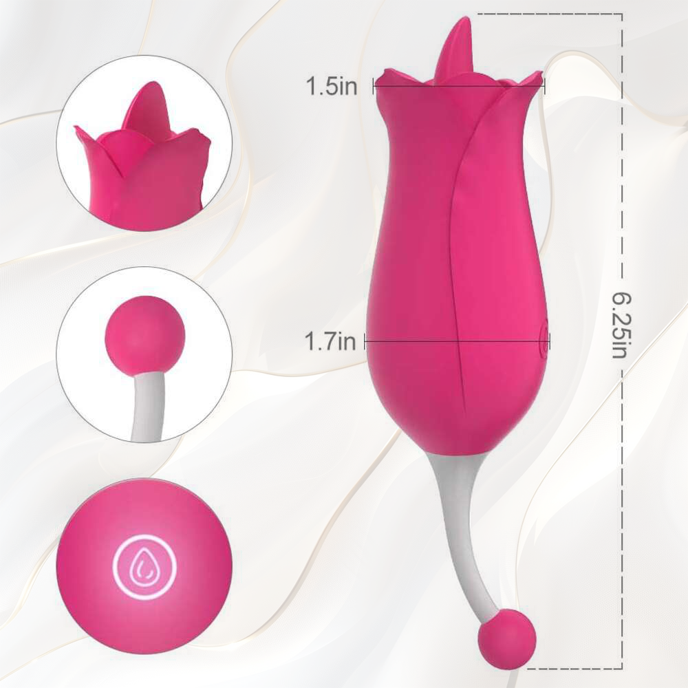 Tongue Licking Clitoral Vibrator Massager, G spot Stimulator Vaginal Nipple Oral Sex Toy for Women, Dual Motors 10 Vibrations