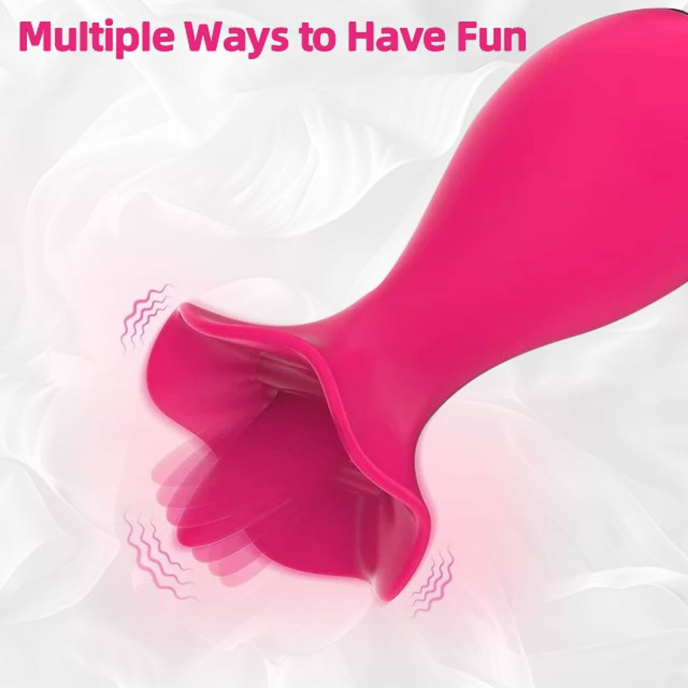 Tongue Licking Rose Vibrator Sex Toy for Women，2 in 1 and 10 Vibration Modes Clitoral Nipple Vibrators