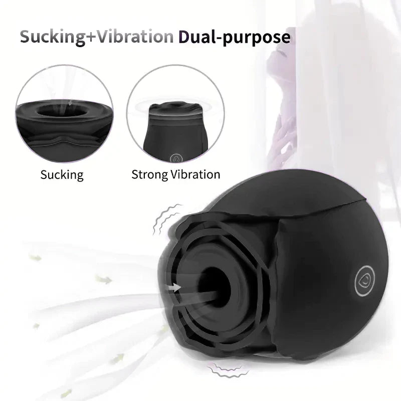 Black rose toy-Female Sex ToysWith 10 Sucking Modes, G-Spot Vibrator Adult Sex Toys