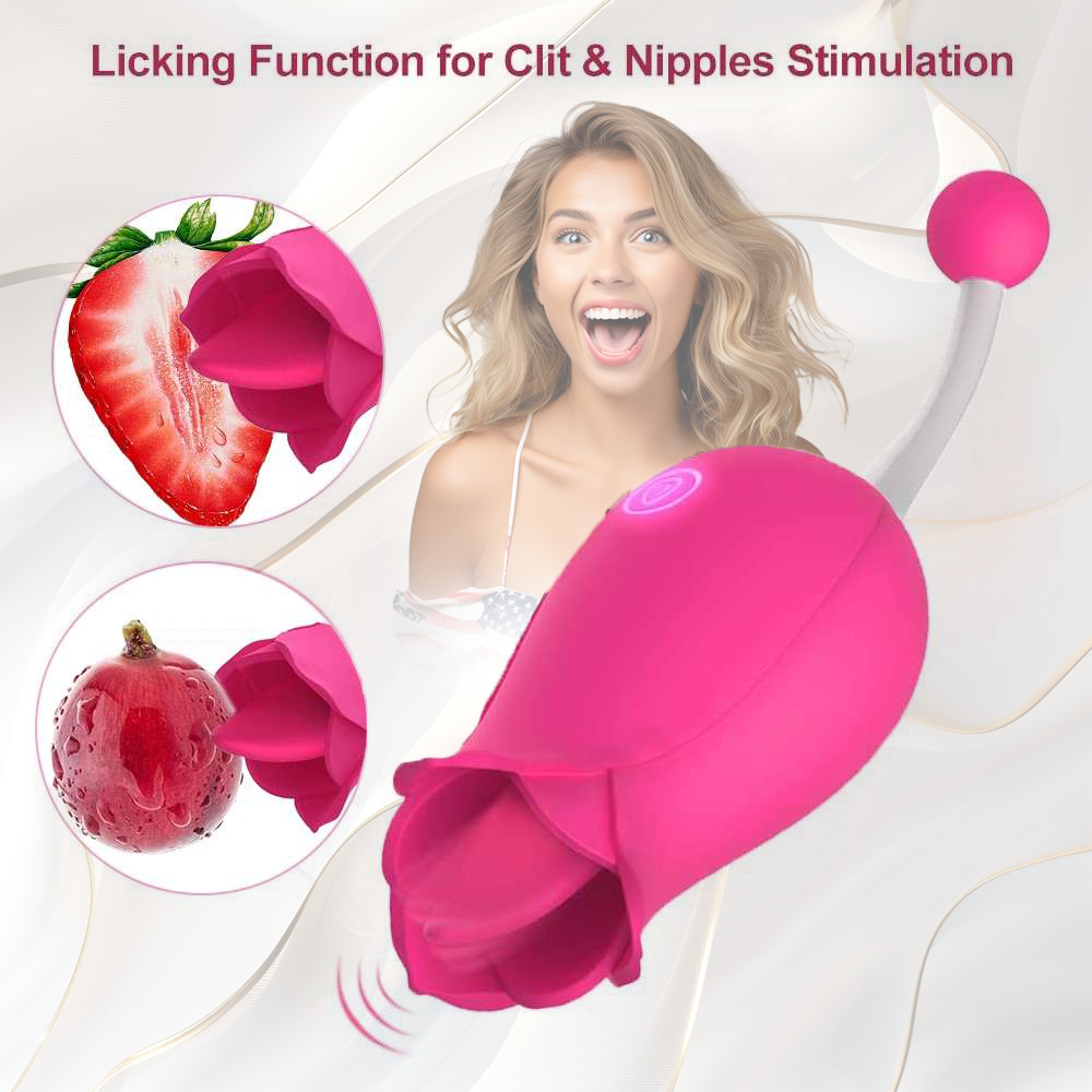 Tongue Licking Clitoral Vibrator Massager, G spot Stimulator Vaginal Nipple Oral Sex Toy for Women, Dual Motors 10 Vibrations