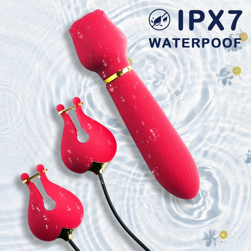 2-in-1 Vibrating Nipple Clamps G Spot Wand Vibrators for Women, Female Adult Sex Toys 10 Powerful Vibration