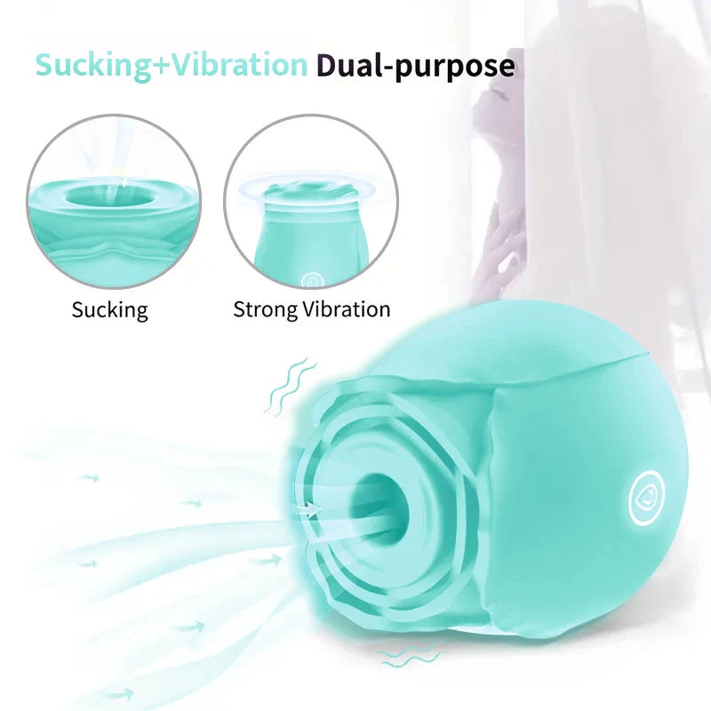 Green rose toy-Clitoral Sucking Vibrator Sucking 10 Modes for Nipple, Clitoral and Anal Stimulation USB Rechargeable
