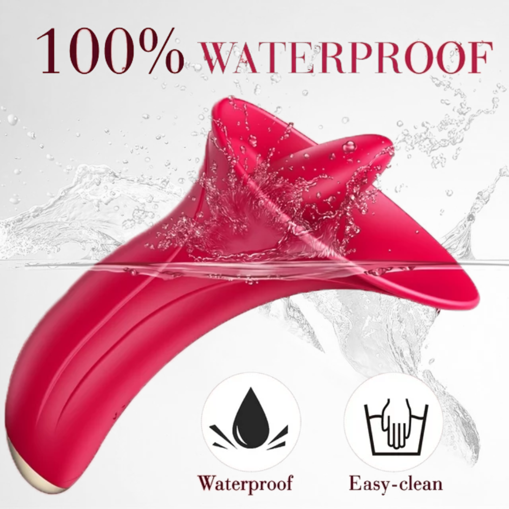 Clitoral Licking Rose Vibrator Sex Toys for Women Clit Nipple Massager with 7 Wiggling & Vibration Modes