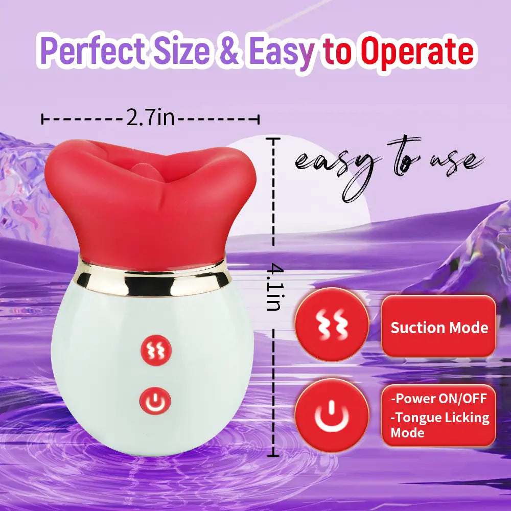 The 2025 Newest Rose Toy - 3 Sucking and 10 Tongue Licking Vibrating Modes