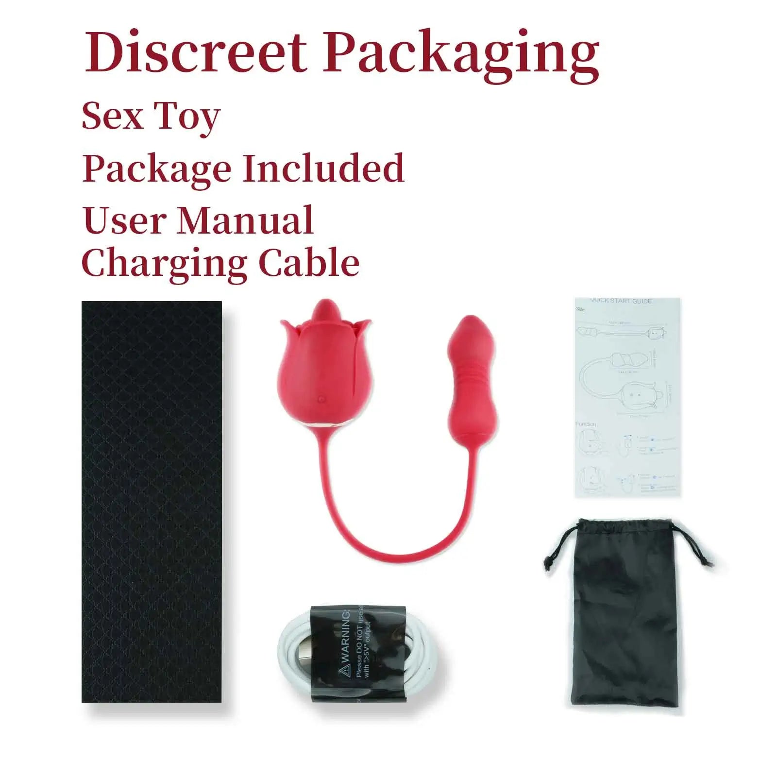 3 in 1 Rose Dildo Vibrator - Tongue - Licking & Thrusting with 9 Modes for Ultimate Pleasure