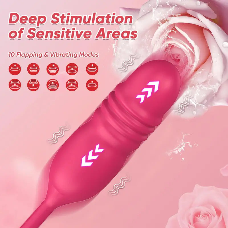Sucking & Licking Sex Toys for Women Rose Vibrators Mouth Sucking Stimulation with 10 Tongue