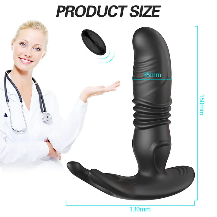 Thrusting Dildo Vibrating Anal Plugs Adult Sex Toys Remote Control Vibrator with 10 Vibrating