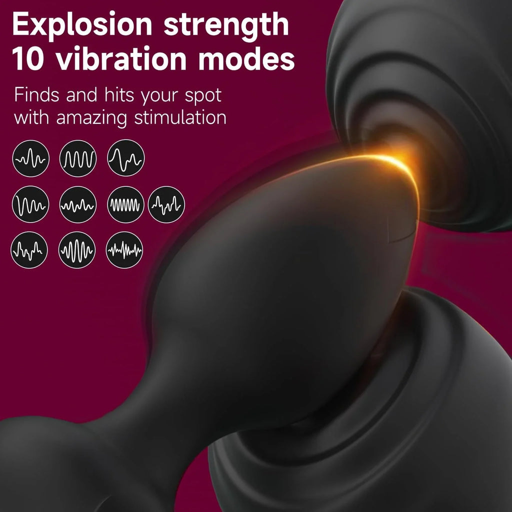 10 Vibration Modes Anal Butt Plug Vibrators Wireless Remote Controller Anal Plug Male Prostate Massage Adult Couple Sex Toys 18+