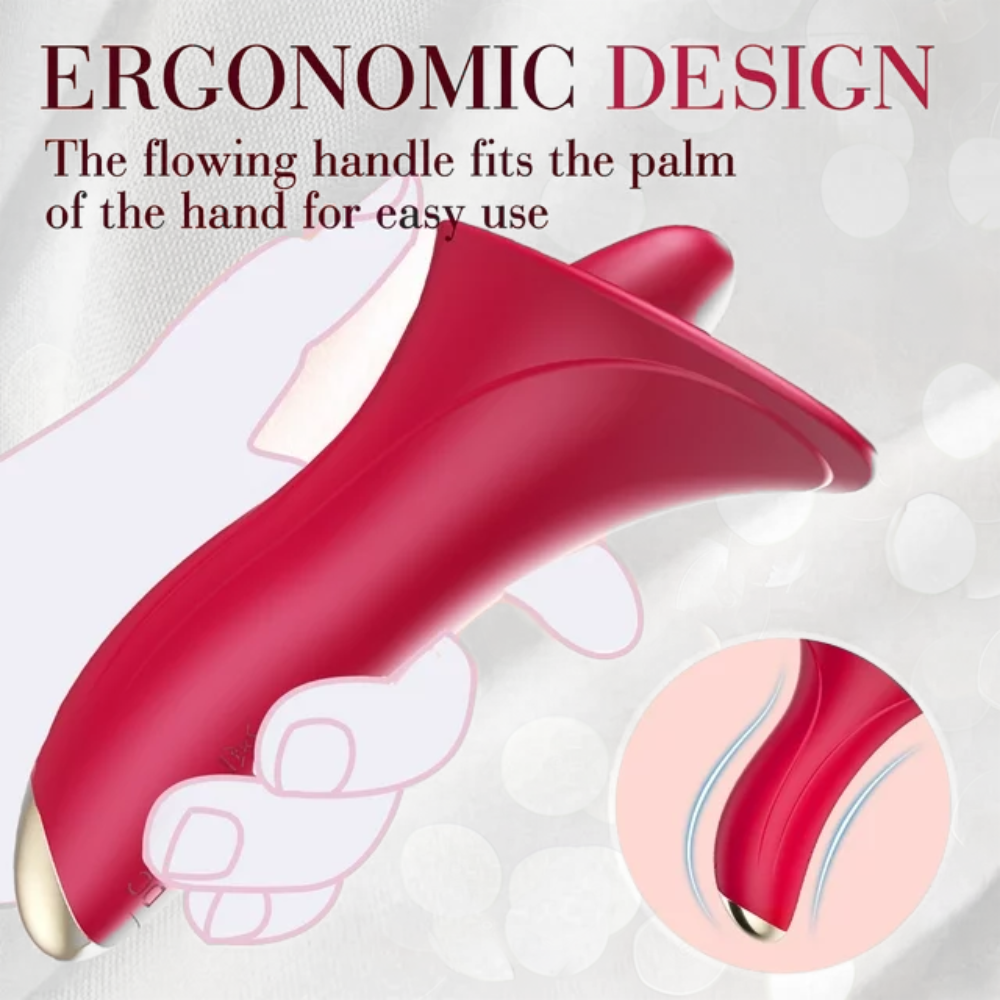 Clitoral Licking Rose Vibrator Sex Toys for Women Clit Nipple Massager with 7 Wiggling & Vibration Modes