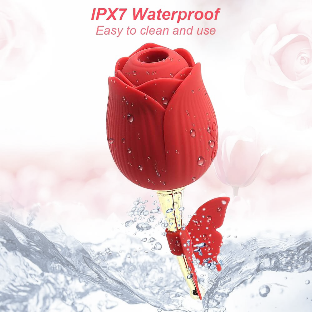 Butterfly Rose Sex Toy with High-frequency Vibrating & Sucking for Clitoral Nipples Stimulation 10 Modes