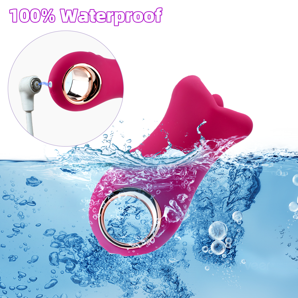 Tongue Rose Sex Stimulator for Women with 10 Rotating Licking and 10 Vibrating Modes