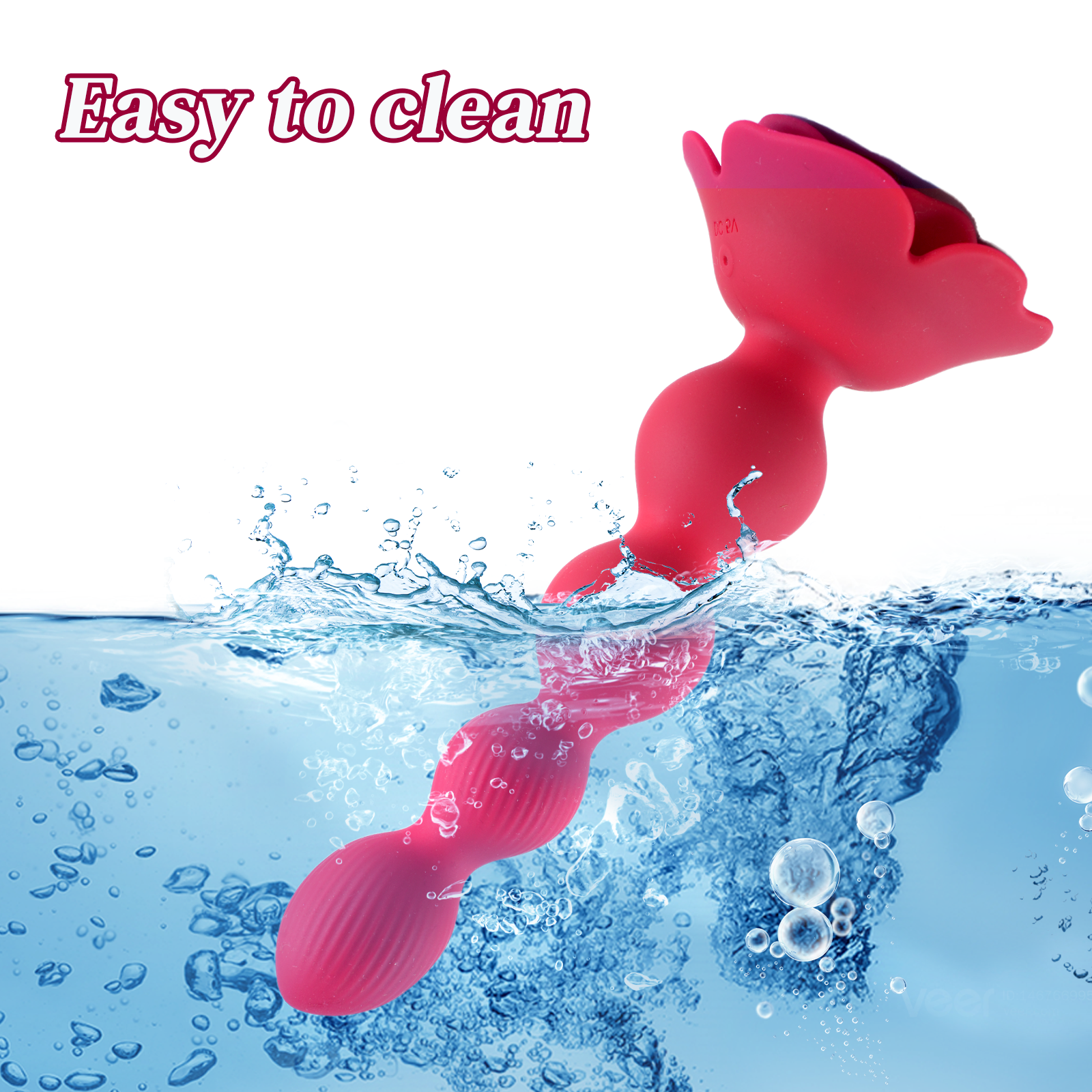 Rose Anal Beads - Flexible Anal Sex Toys with 10 Rotate Twist and Vibrating Modes