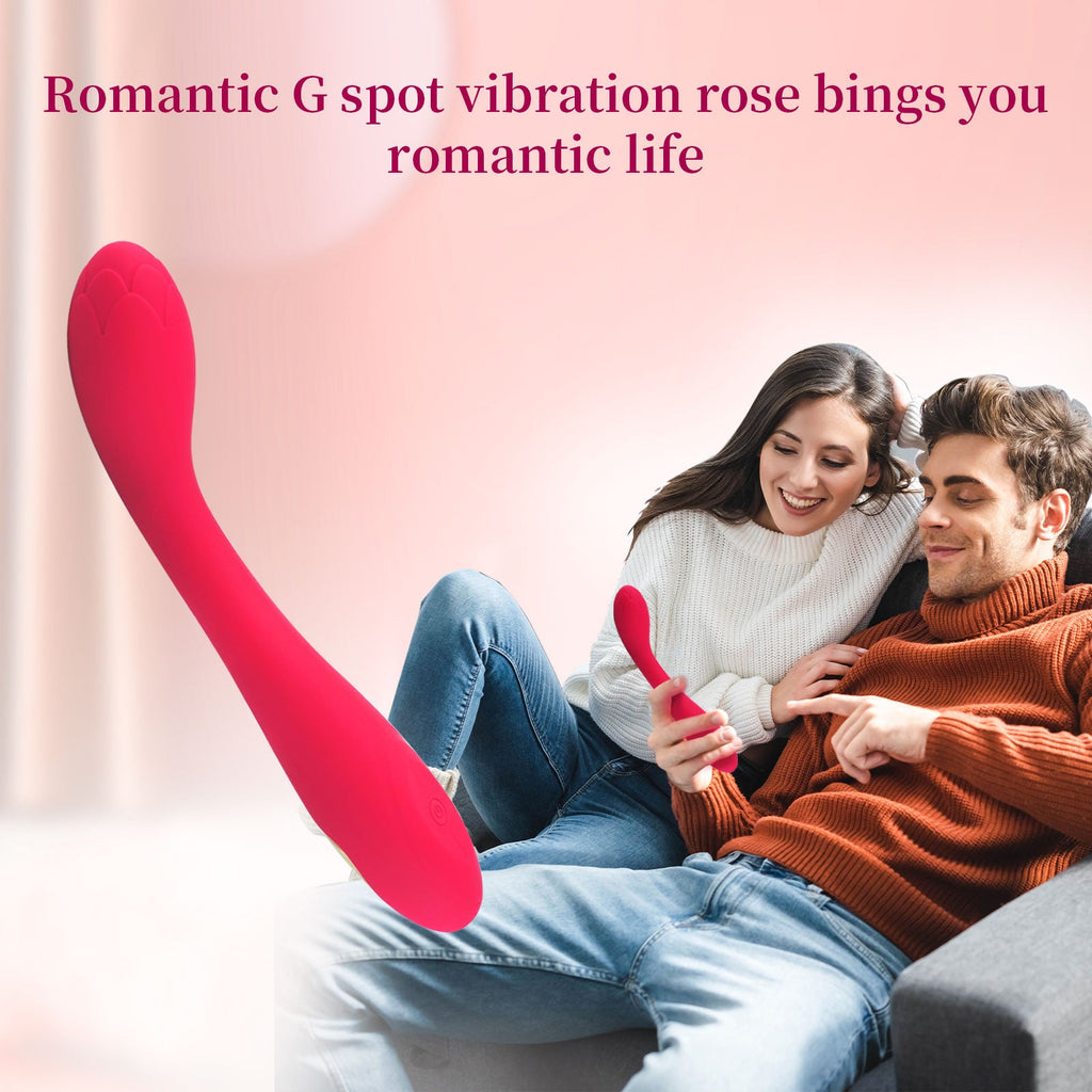 G Spot Rose Vibrator,  Beginners Small Slim Vibrator Wand Rose Sex Toy for Women, Clitoral Stimulator with 10 Vibration Modes