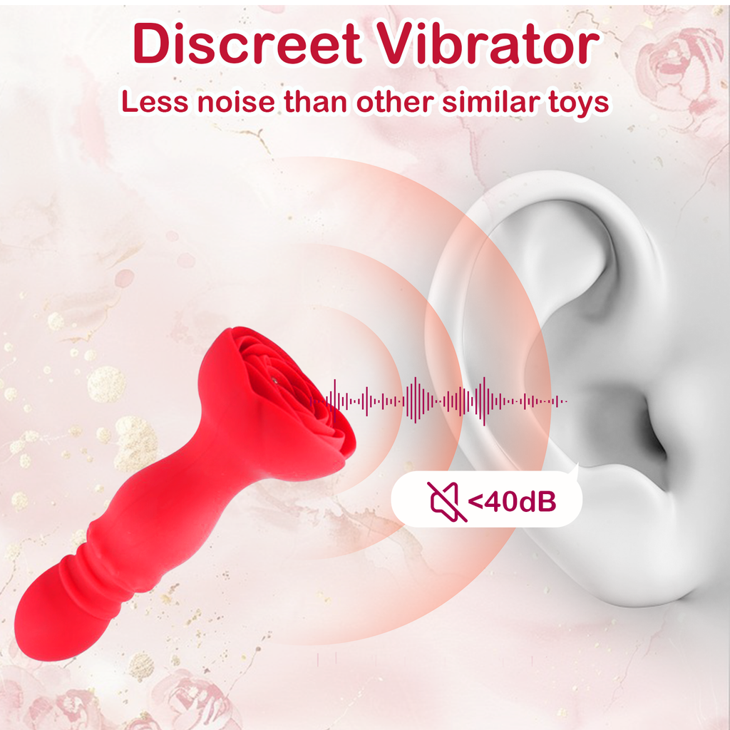 Thrusting Vibrating Anal Plug Vibrator Prostate Massager, Remote Control Rose Adult Sex Toys with 10 Vibrating & 6 Thrusting Modes