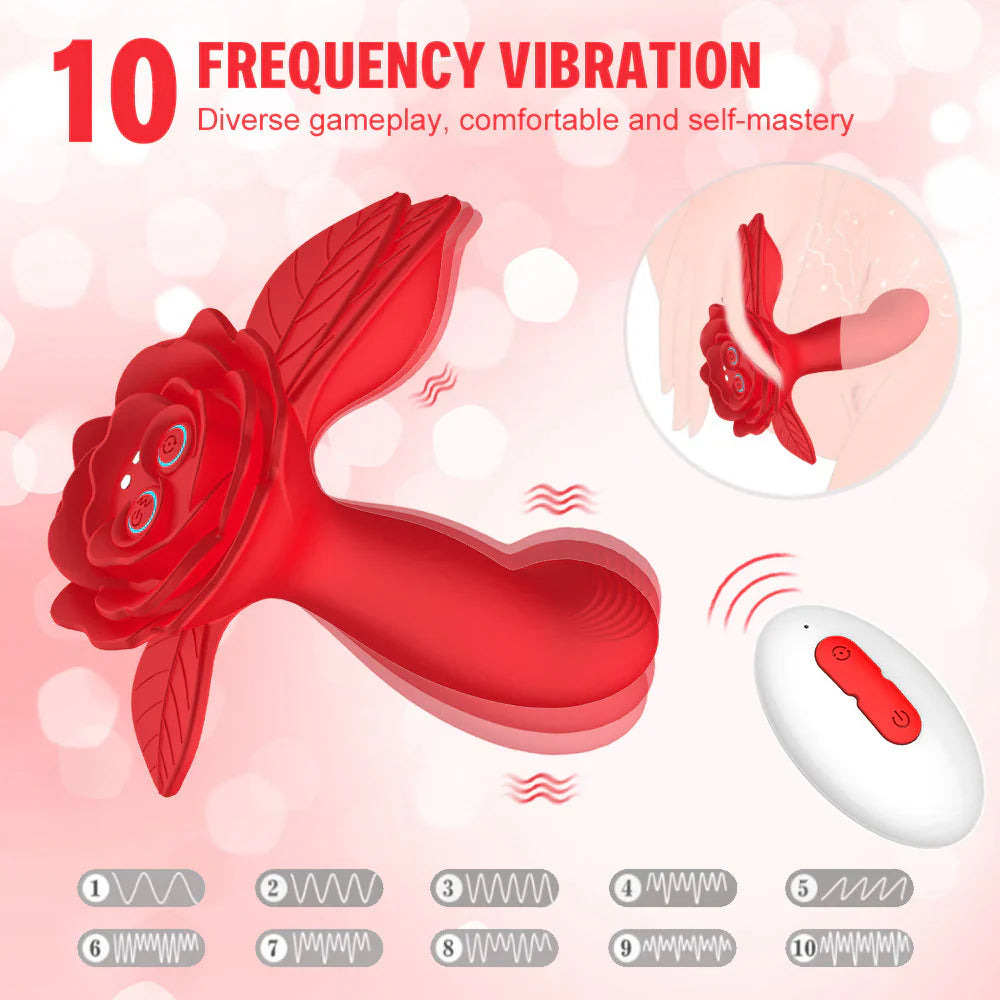 Rose Toy Wearable Panty Vibrator 4 Twist and 10 Vibration Modes with App and Remote Butterfly Vibrator