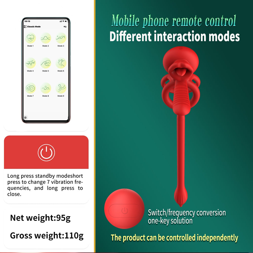 Cock Ring Penis Sleeve with Licking Mouth Clitoral Stimulator, Penis Ring Vibrator Couples Adult Sex Toys for Men Women