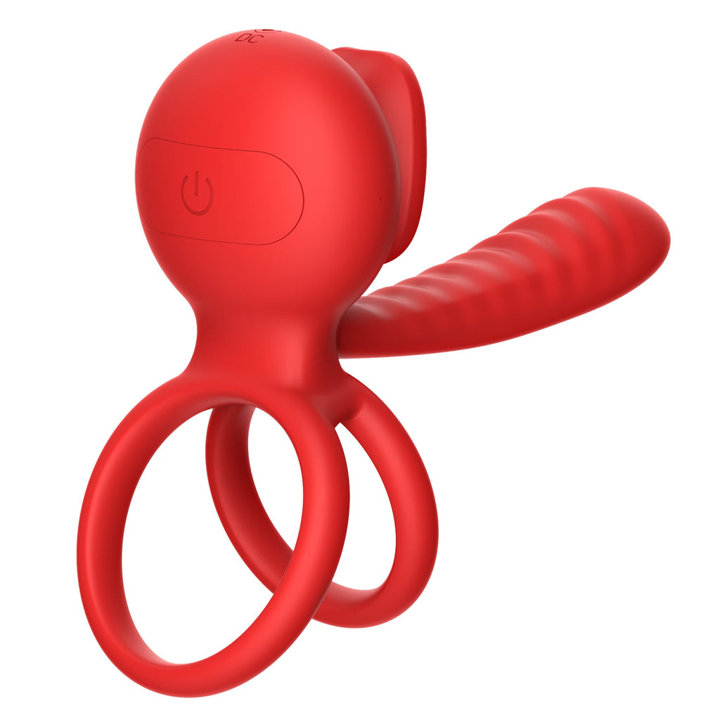 Cock Ring Penis Ring Vibrator Two Point Earthquake 9 vibrating tongue licking penis Longer Harder Stronger Erection