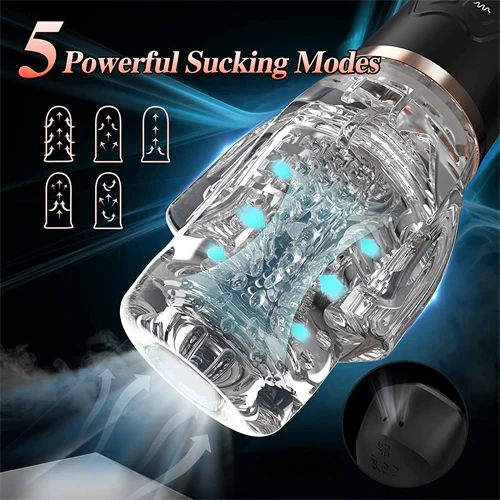 Automatic Sucking Male Vibration Mastubator Cup Transparent Silicone Soft Pussy Oral Blowjob Equipment Men Adult Supplies