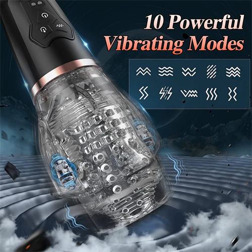 Automatic Sucking Male Vibration Mastubator Cup Transparent Silicone Soft Pussy Oral Blowjob Equipment Men Adult Supplies