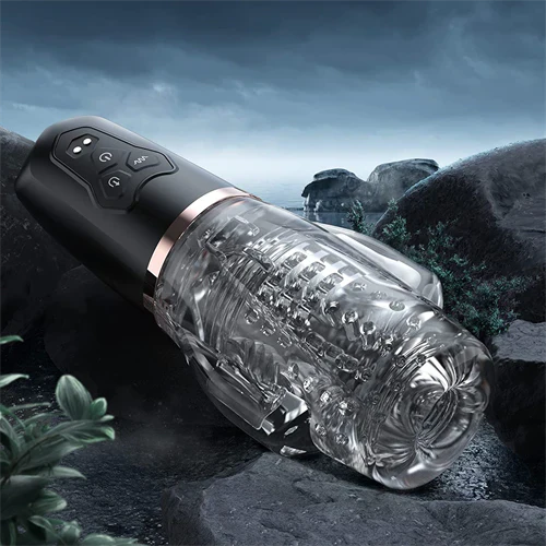 Automatic Sucking Male Vibration Mastubator Cup Transparent Silicone Soft Pussy Oral Blowjob Equipment Men Adult Supplies