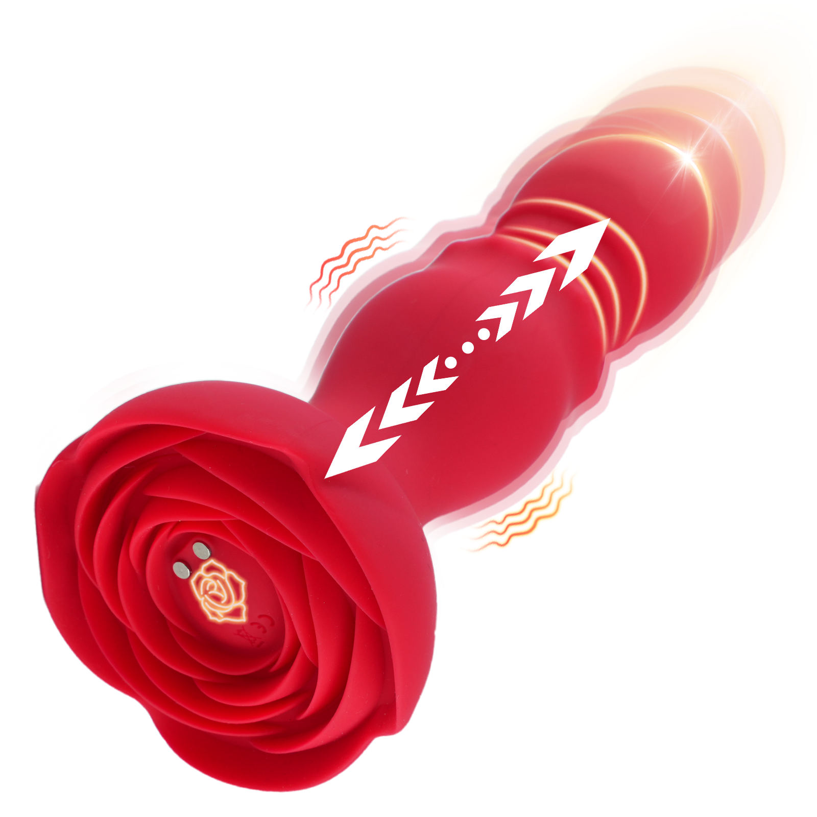 Thrusting Vibrating Anal Plug Vibrator Prostate Massager, Remote Control Rose Adult Sex Toys with 10 Vibrating & 6 Thrusting Modes