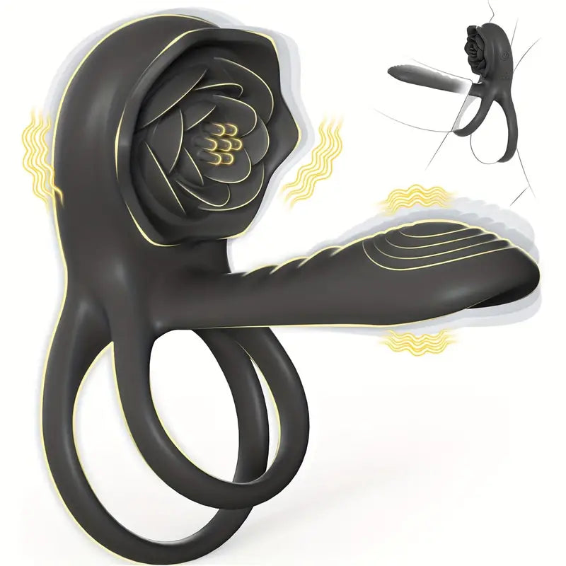 Rose-Shaped Clitoral Stimulator, 9 Intense Vibrations, G-Spot and Clitoris Stimulation for Enhanced Pleasure - Adult Sex Toys for Couples