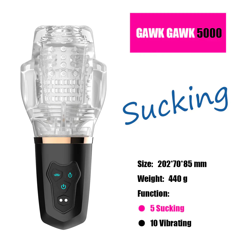 Automatic Sucking Male Vibration Mastubator Cup Transparent Silicone Soft Pussy Oral Blowjob Equipment Men Adult Supplies