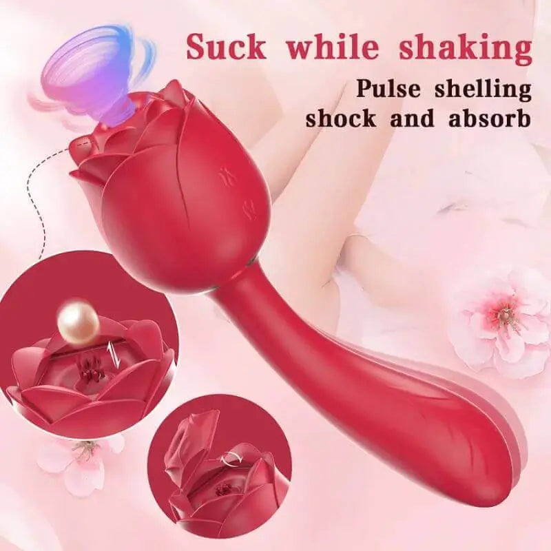 Rose Wand Sex Toy Waterproof G Spot  Sucking Vibrators