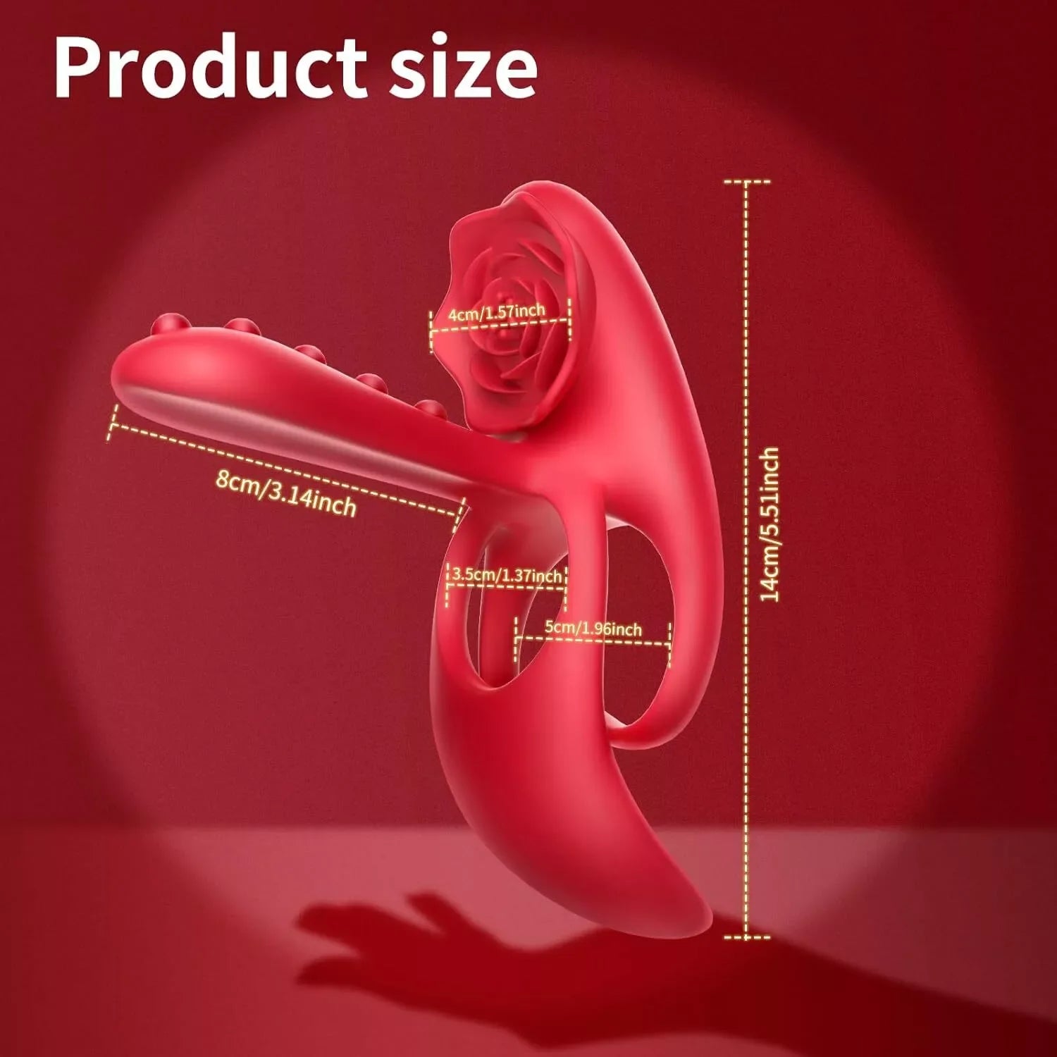 Rose Stimulation Tongue Sex Toys with Vibrating Cock Ring for Men,10 Modes