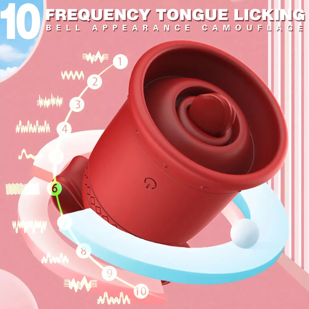 Rosetoy Sucking Vibrator G Spot Dildo Massager Tongue Oral Clit Licking Sex Toys